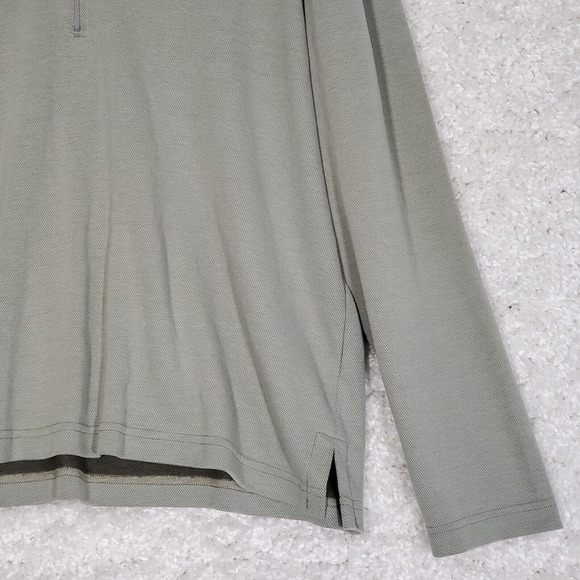 LL Bean Men 1/4 Zip Pullover Size XXL Green Long Sleeve Hiking Outdoors USA Made - Picture 2 of 11